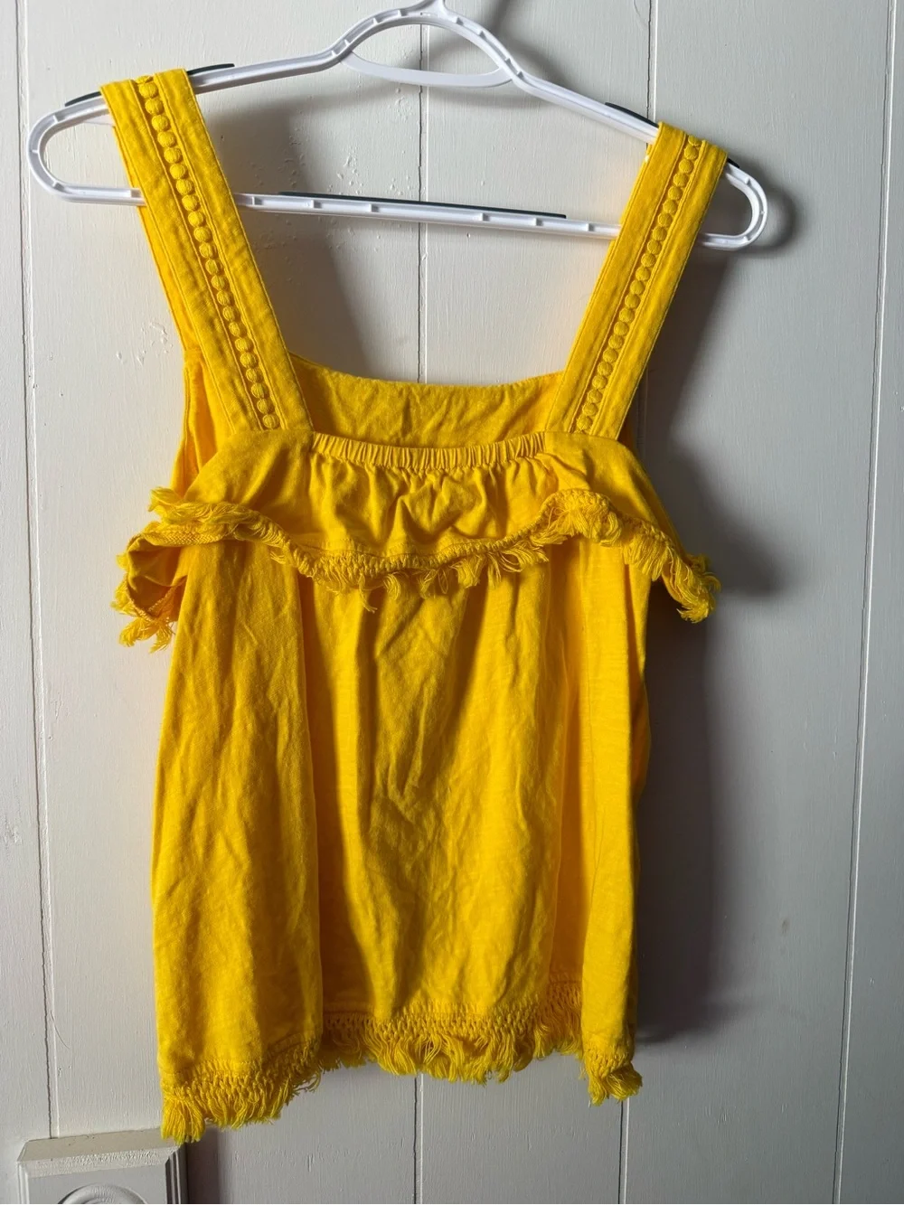 J crew Women's Yellow Fringe-Trim Tank Top